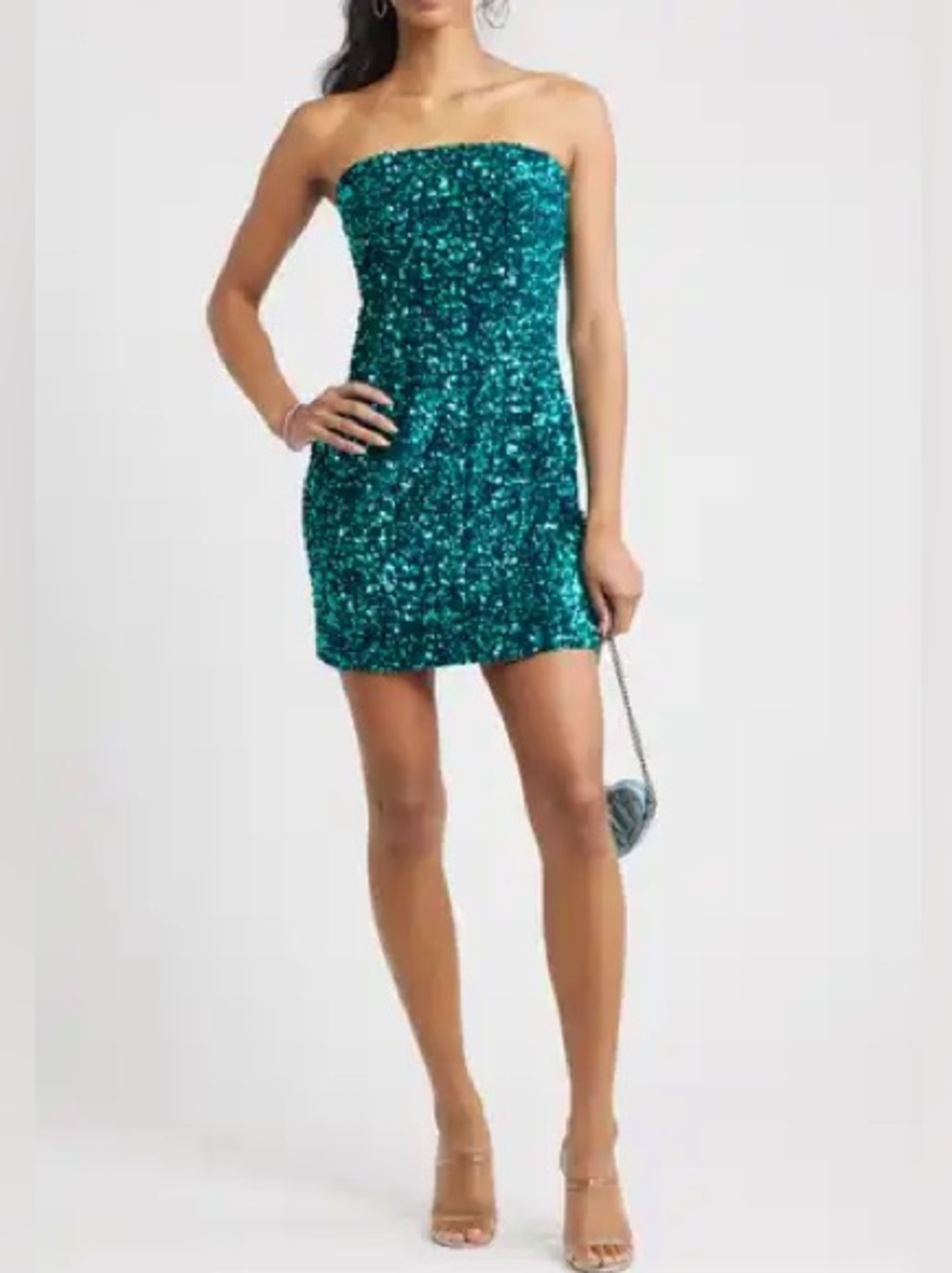 BP Ruched sequin dress women’s size medium